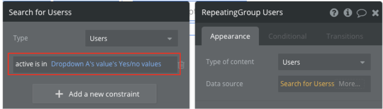 Check if value 'is in' the list of Yes/no values